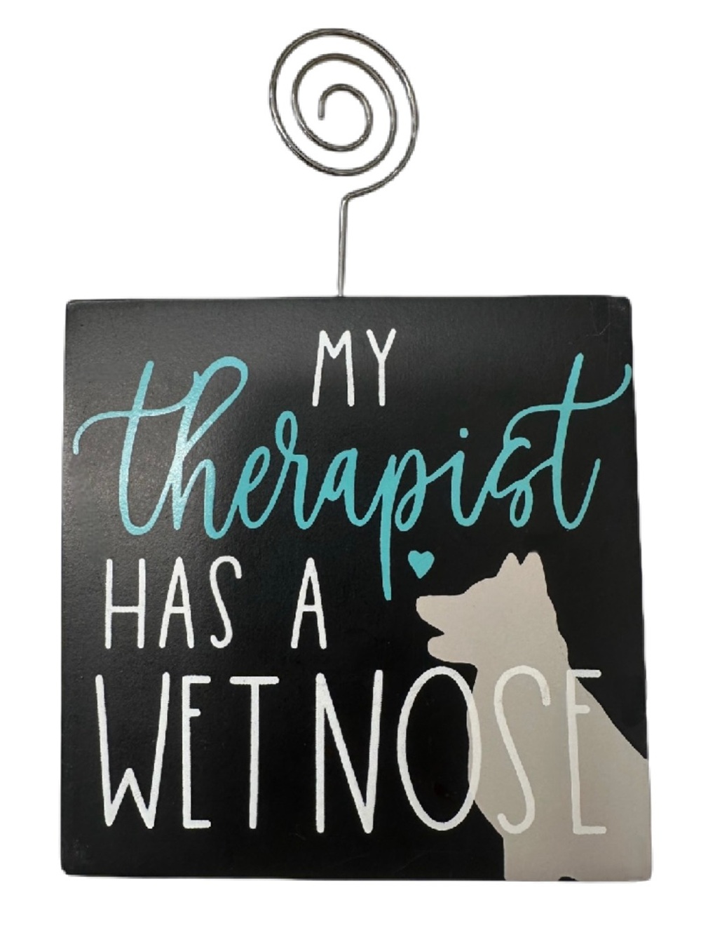 My Therapist Has a Wet Nose Wall Decor - Black & Teal